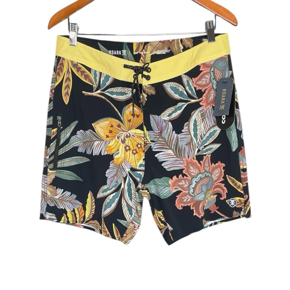 Roark Men's Boatman 2.0‎ 17" Boardshorts Baroque Black NWT
